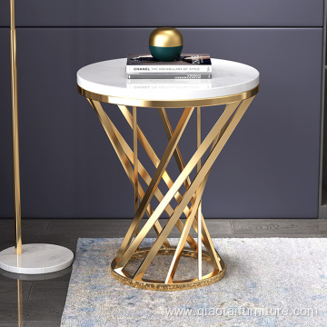 Stainless steel LuxuryRound Marble Coffee Tables